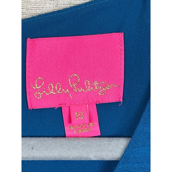 Lilly Pulitzer Womens 10 Blue Viola Stretch Mini Dress Macaw Flare Jacquard NEW - Picture 5 of 8